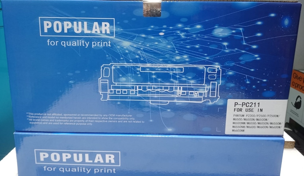 Toner Popular/ National Plus PC-211 pantum with Chip