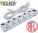 RFL 5 Port Power Strip Click With 5 Yards Cable