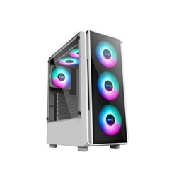 [Aptech R21-Glass] Casing White Aptech R21-Glass ARGB Gaming Without PSU